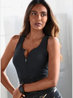 LASCANA ACTIVE Débardeurs<Haut court performance avec inscription 3d à la ceinture