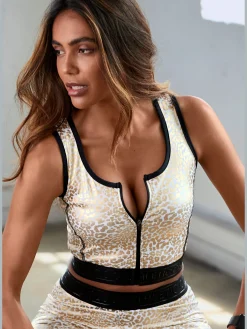 LASCANA ACTIVE Débardeurs<Haut court performance avec motif léopard