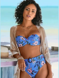 s.Oliver Maillots De Bain<Haut de bikini bandeau à armatures imprimé floral moderne