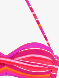 s.Oliver Maillots De Bain<Haut de bikini bandeau à armatures imprimé rayé estival