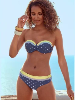 LASCANA Maillots De Bain<Haut de bikini bandeau à armatures imprimé à pois et rayures