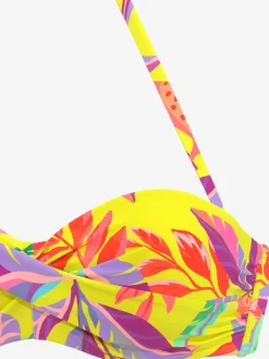 s.Oliver Maillots De Bain<Haut de bikini bandeau à armatures motif floral – chaque pièce est unique