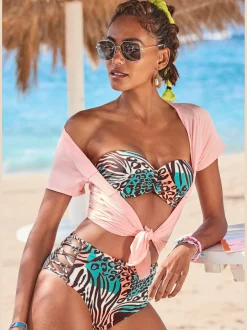 Venice Beach Maillots De Bain<Haut de bikini bandeau à armatures imprimé, effet de couleur différent pour chaque pièce