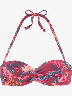 s.Oliver Maillots De Bain<Haut de bikini bandeau à armatures imprimé tropical