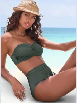 s.Oliver Maillots De Bain<Haut de bikini bandeau à armatures bord découpé au laser tendance