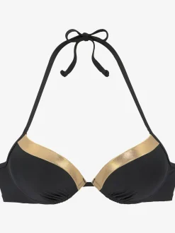 LASCANA Maillots De Bain<Haut de bikini push-up couleur unie avec empiècements couleur or