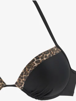 LASCANA Maillots De Bain<Haut de bikini push-up empiècements léopard tendance