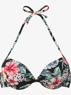LASCANA Maillots De Bain<Haut de bikini push-up imprimé floral : chaque pièce est unique