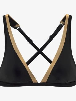 LASCANA Maillots De Bain<Haut de bikini triangle couleur unie avec empiècements couleur or
