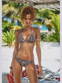 LASCANA Maillots De Bain<Haut de bikini triangle imprimé léopard tendance et bord ondulé