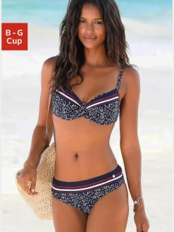 LASCANA Maillots De Bain<Haut de maillot de bain à armatures imprimé minimaliste