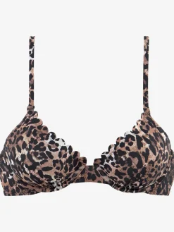 LASCANA Maillots De Bain<Haut de maillot de bain à armatures imprimé léopard tendance et bord ondulé