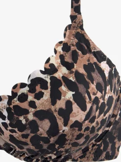 LASCANA Maillots De Bain<Haut de maillot de bain à armatures imprimé léopard tendance et bord ondulé