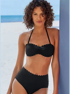 LASCANA Maillots De Bain<Haut de maillot de bain bandeau bords ondulés au laser