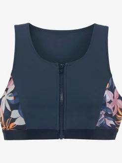 LASCANA ACTIVE Maillots De Bain<Haut de maillot de bain court coloris uni tendance avec empiècements imprimés sur les côtés