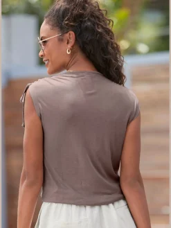 LASCANA Débardeurs|T-Shirts<Haut de plage encolure ronde dégagée