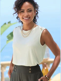 LASCANA T-Shirts|Débardeurs<Haut de plage encolure ronde