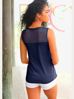 s.Oliver T-Shirts|Débardeurs<Haut de plage fausse patte de boutonnage devant