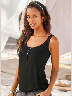 LASCANA T-Shirts|Débardeurs<Haut de plage larges bretelles tressées