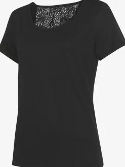 LASCANA Pyjamas<Haut de pyjama élégant t-shirt à manches courtes orné de détails en dentelle