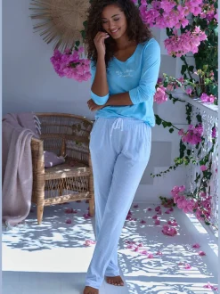 s.Oliver Pyjamas<Haut de pyjama tee-shirt à manches longues avec petit imprimé