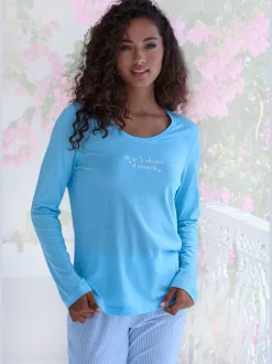 s.Oliver Pyjamas<Haut de pyjama tee-shirt à manches longues avec petit imprimé