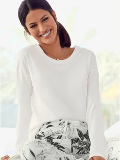 LASCANA Pyjamas<Haut de pyjama t-shirt à manches longues décontracté