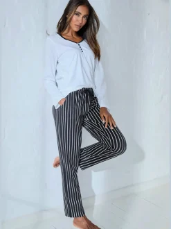 Vivance Dreams Pyjamas<Haut de pyjama t-shirt à manches longues avec encolure en v arrondie