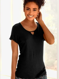 s.Oliver Pyjamas<Haut de pyjama t-shirt à manches courtes avec encolure ronde