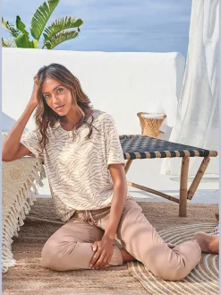 LASCANA Pyjamas<Haut de pyjama t-shirt confortable avec manches mi-longues