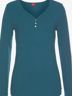 s.Oliver Pyjamas<Haut de pyjama t-shirt côtelé ultra-doux