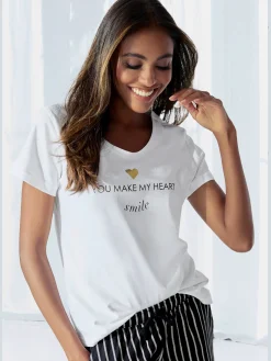 Vivance Dreams Pyjamas<Haut de pyjama t-shirt de nuit avec imprimé devant