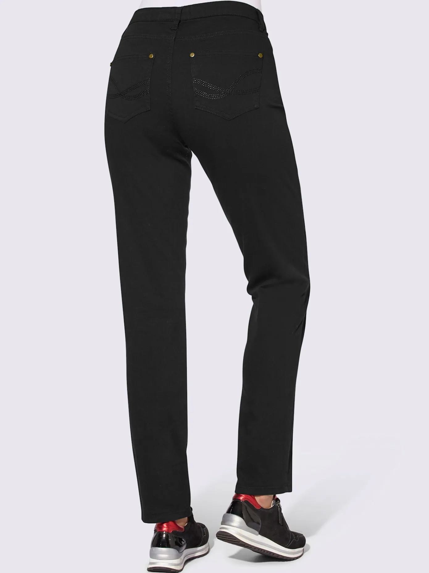 Pantalons<Jean à ceinture avec passants fermeture à glissière