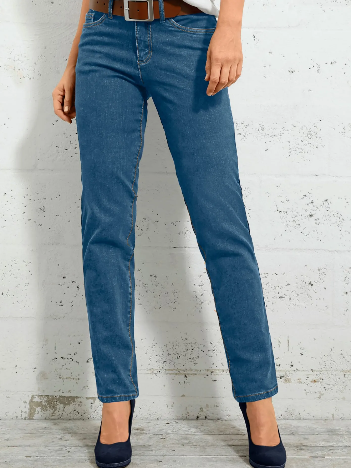 Pantalons|Jeans<Jean à ceinture avec passants fermeture à glissière