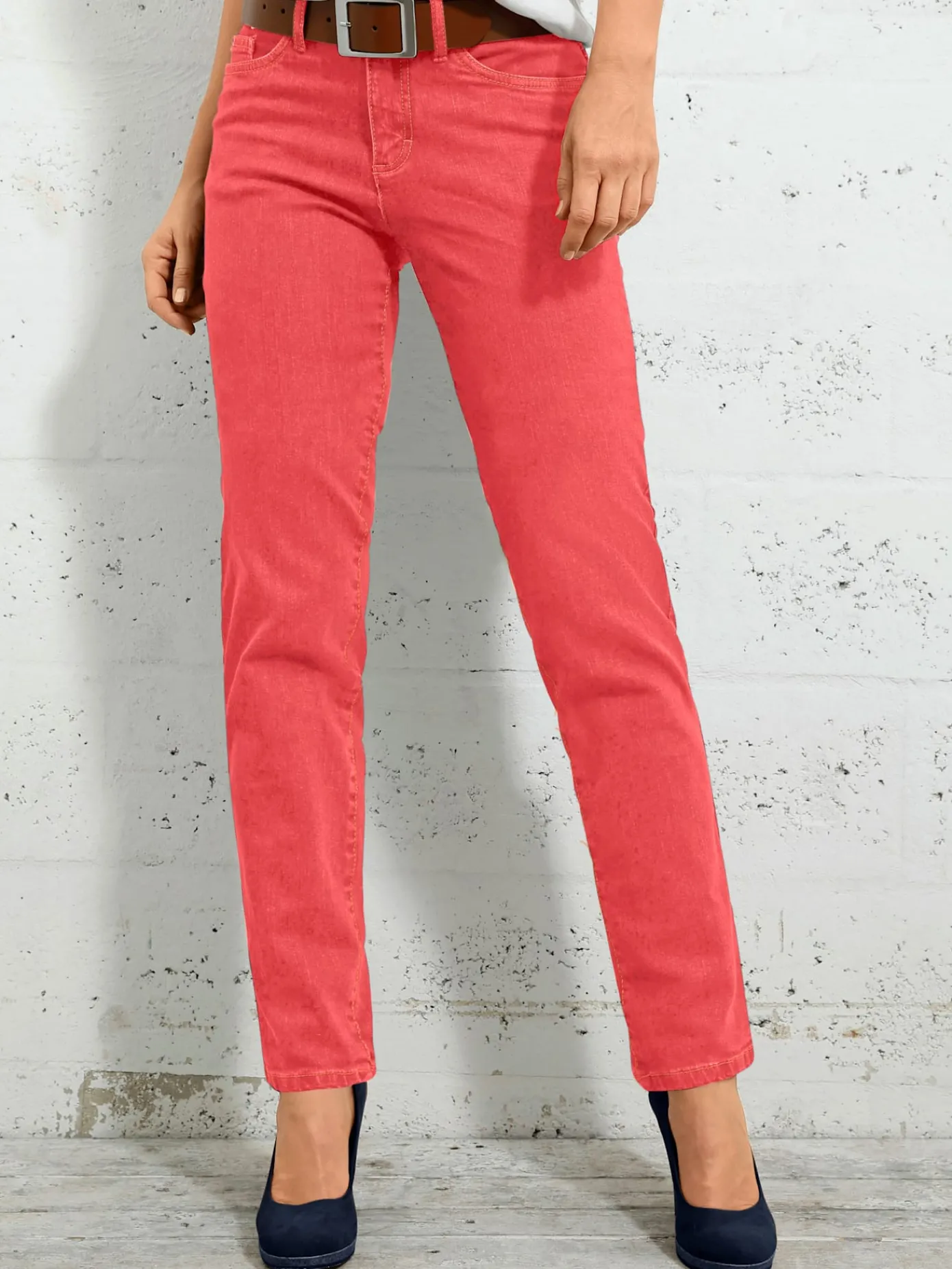 Pantalons<Jean à ceinture avec passants fermeture à glissière