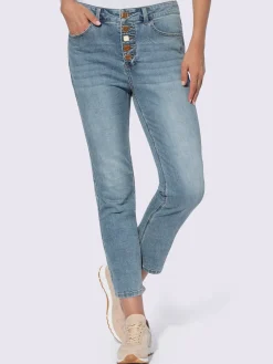 Linea Tesini Jeans|Pantalons<Jean 5 poches boutons décoratifs
