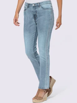 Linea Tesini Jeans|Pantalons<Jean 5 poches broderie le long des coutures latérales