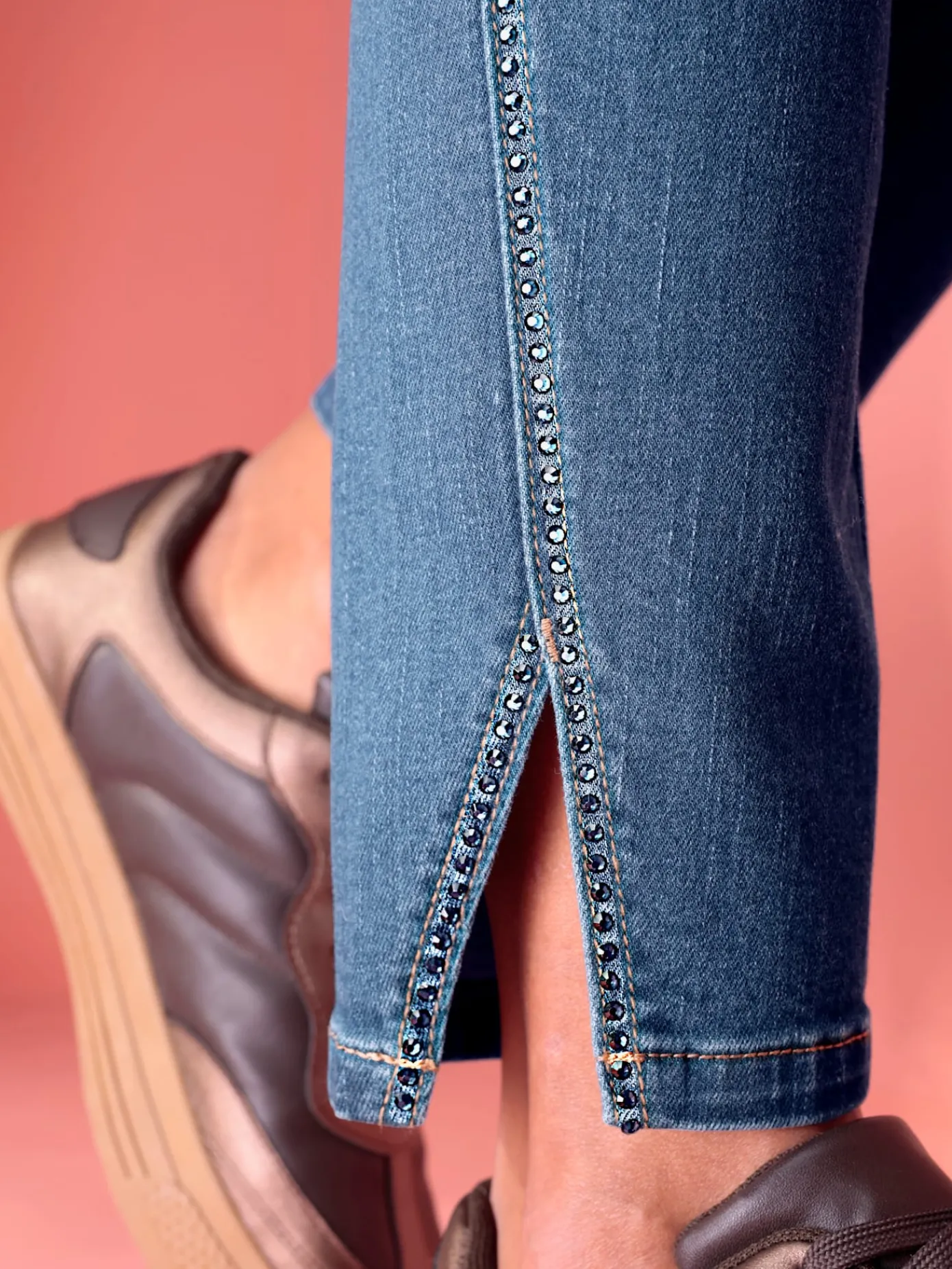 Rick Cardona Jeans|Pantalons<Jean 5 poches petites pierres brillantes fantaisie