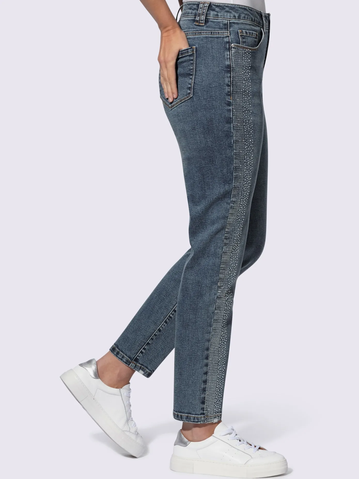 Rick Cardona Jeans|Pantalons<Jean 5 poches petites pierres brillantes fantaisie