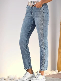 Rick Cardona Jeans|Pantalons<Jean 5 poches petites pierres brillantes fantaisie