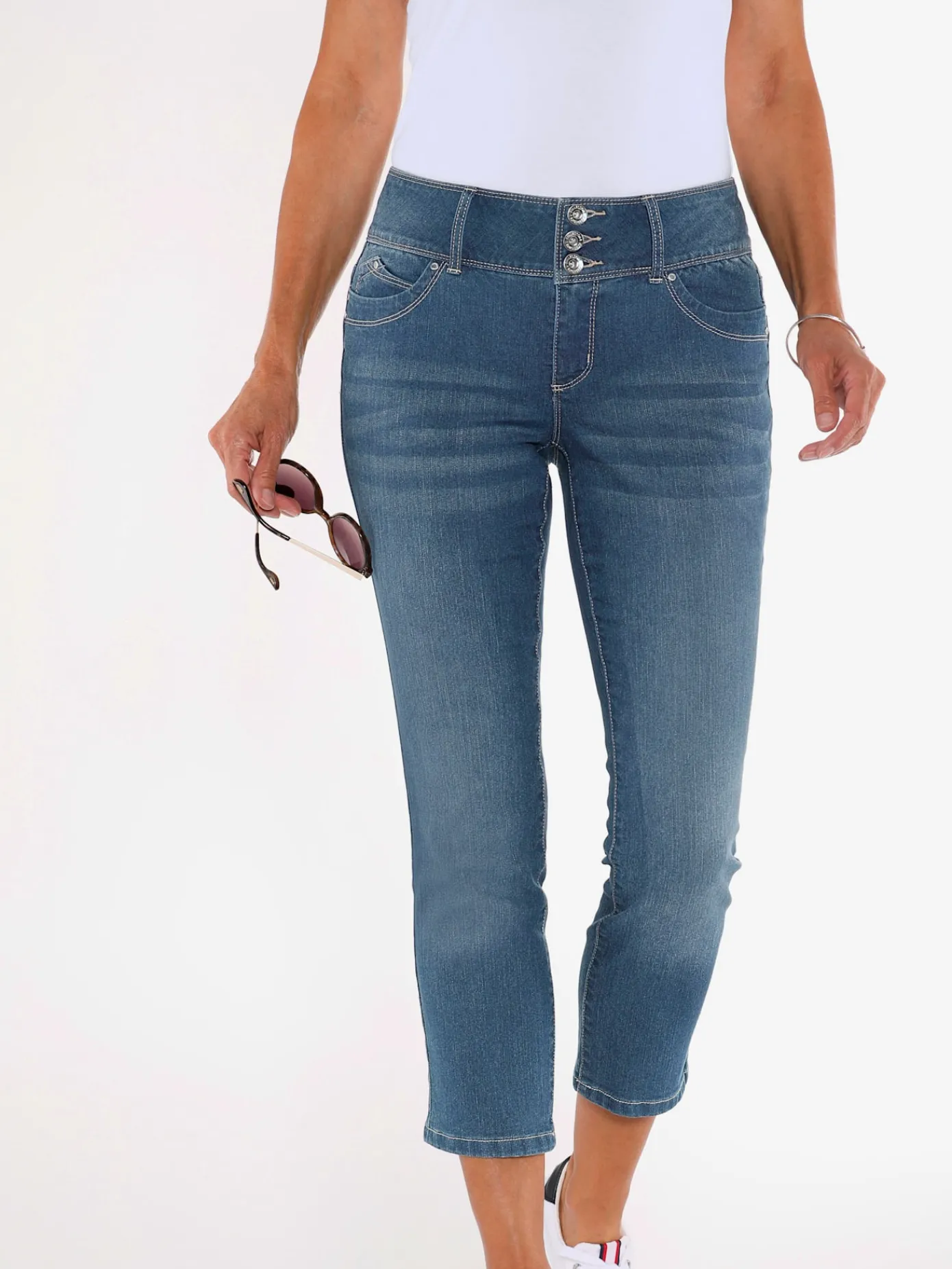 Collection L Pantalons<Jean 7/8 qualité coton