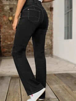 Pantalons<Jean bootcut avec coton