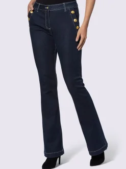 Ashley Brooke Jeans|Pantalons<Jean bootcut boutons décoratifs