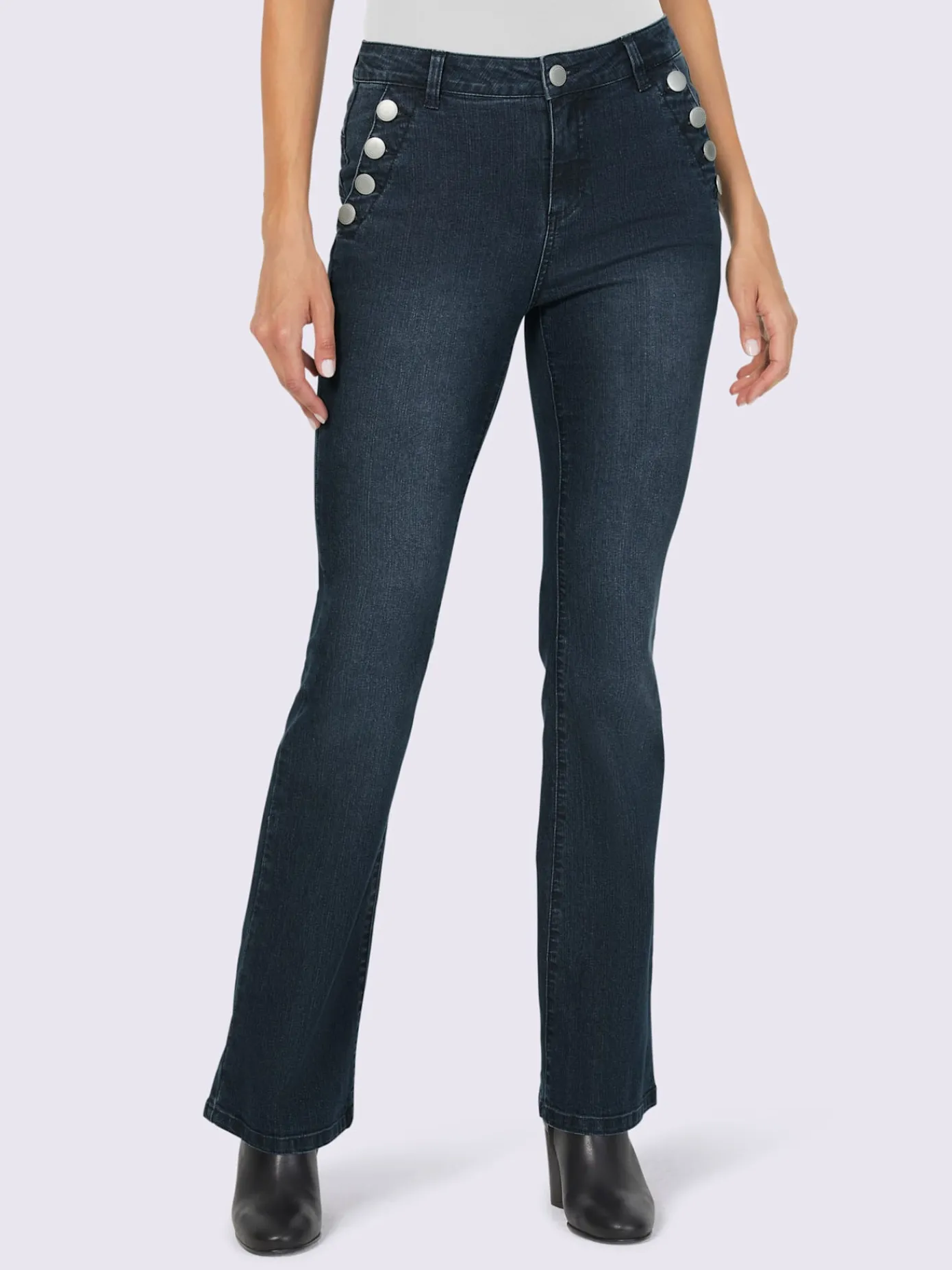 Mandarin Jeans|Pantalons<Jean bootcut coupe bootcut tendance