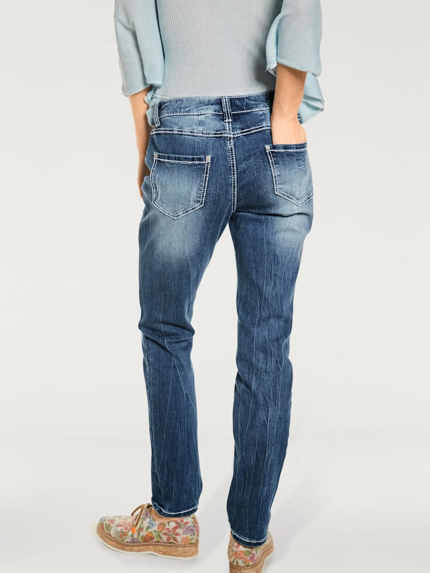 Linea Tesini Pantalons<Jean boyfriend coupe droite