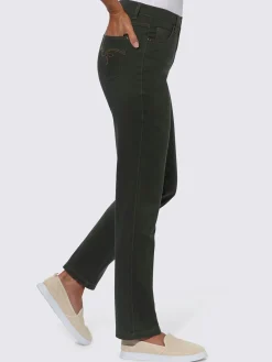 Pantalons<Jean broderie décorative sur les poches arrières