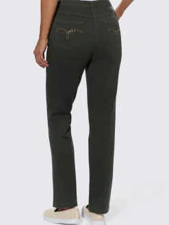 Pantalons<Jean broderie décorative sur les poches arrières