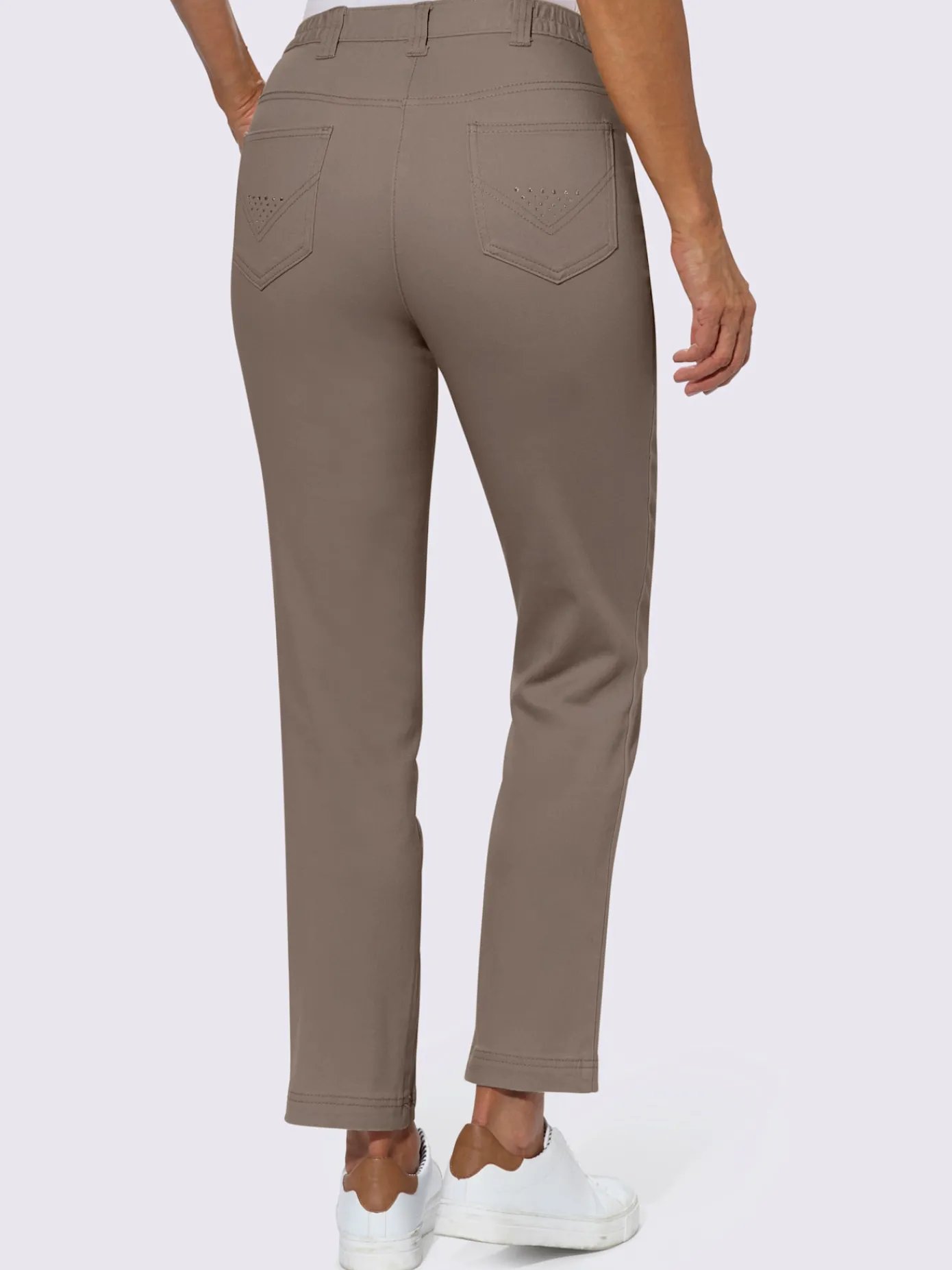 Fair Lady Pantalons<Jean coupe droite avec ceinture élastique au dos