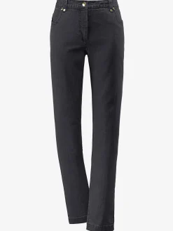 Fair Lady Pantalons<Jean coupe droite avec ceinture élastique au dos