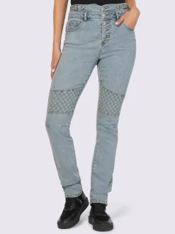 Mandarin Jeans|Pantalons<Jean délavé tendance